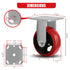Heavy Duty Industrial Casters 5"X2", Rigid Casters with Crowned Polyurethane Tread, 1000 lbs Load Capacity for Tool