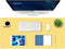 K KNODEL Large Desk Mat, Office Desk Pad, Computer & Laptop Mat, Desk Protector & Writing Pad (35.4"x17", Yellow)