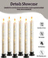 6 9.6" 6 Da by Flameless Window Candles with Remote Control & Timer, Surround String Lights, Battery Powered, Christmas