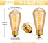 Sevici ST64 Bulbs 110V 40W Bulbs 6 Pack,Amber 240LM,E26 2200K Dimmable Bulb Incandescent Light Edison Vintage Base