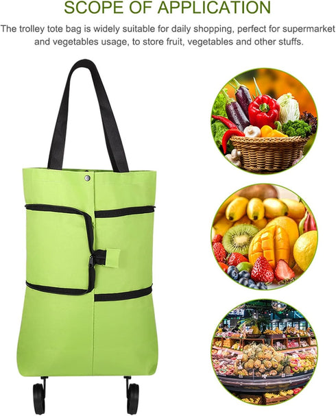2 1 2023 in Foldable Shopping Cart, New Foldable Shoppings Bag Carts with Wheels, Portable Rolling Tote Shoppings Bags