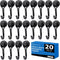 E BAVITE 30LB Swivel Swing Magnetic Hook, 20 Pack Black Refrigerator Hooks, Strong Neodymium Magnet, 60mm Length