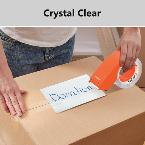Clear Heavy Duty Packing Tape 1.88 in x 66.6 YDs with Dispenser, Strong Shipping Tape for Packing Boxes and Mailing