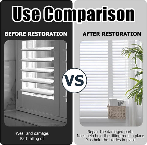 40 Bonsicoky Pcs Window Blind Louvers Staples - Plantation Shutter Repair Kit - Shutter Repair Pins for Window Repairs
