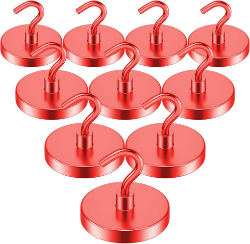 VNDUEEY Heavy Duty Magnetic Hooks, 110 Lbs Strong Neodymium Metal Hooks for Fridge, Hanging, Toolbox, Coat and Storage