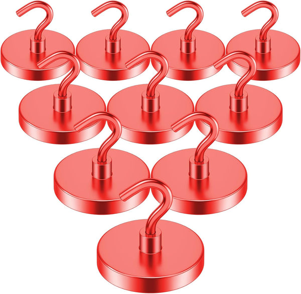 VNDUEEY Heavy Duty Magnetic Hooks, 110 Lbs Strong Neodymium Metal Hooks for Fridge, Hanging, Toolbox, Coat and Storage