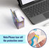Iridescent Acrylic Tape Dispenser with Sharp Stainless Steel Sawtooth for 1 Inch Roll, Colorful Clear Office Desktop