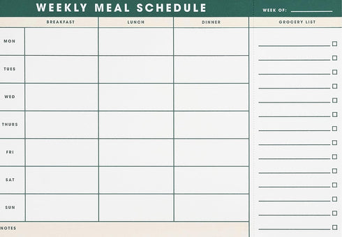 Weekly Magnetic Meal Planner & Tear Off Grocery List - 7 x 10 Inch Menu Planner Notepad for Fridge - Grocery Shopping List Notepad –Dinner List for Refrigerator - (Large Planner with 60 Sheets - 7 x