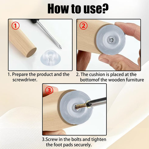 Yinluluna 100 Pack Round Clear Rubber Feet for Cutting Board, Non Slip Cutting Board Feet with Stainless Steel Screws