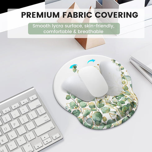 iLeadon Ergonomic Mouse Pad with Wrist Rest Set, Easy Typing & Pain Relief, Non-Slip Base for Computer Home, Eucalyptus