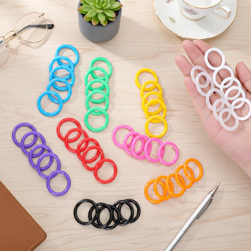 SULIKJHUI 50 0.79 Inch 10 Loose Leaf Binder Rings, Pcs Plastic Rings for Books, Notebooks, Flash Cards & Index Cards