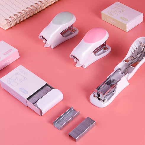 NEBURORA Mini Effortless Desktop Stapler, 400 Standard 26/6 Staples, 2-24 Sheet Capacity, Cute Gift