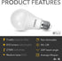 Cobol A19 Bulb/ 60W 9W/ 810 2700K 90+ E26 120V/ Non-dimmable/ 15,000 6-Pack LED Light Equivalent/ Lumens/ Soft White/