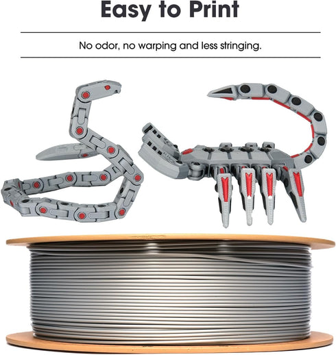 eSUN 1KG Fast Printing Speedy PLA Filament 1.75mm, 2 Spools High Speed 3D Printer Filament, Fire Engine Red