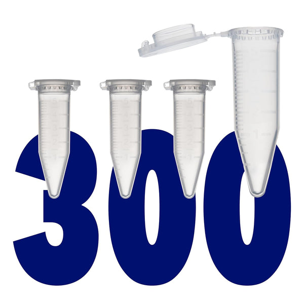 5mL Centrifuge Tube with Safe Lock Snap Cap, 300/Pack, Clear Tubes with Graduation
