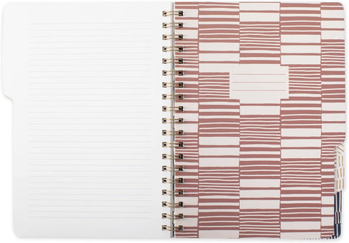 Fringe Studio Large Tab Notebook, Tribal Lines, Flexible Paperback Cover, College Ruled, 5 Subject, 180 Lined Pages