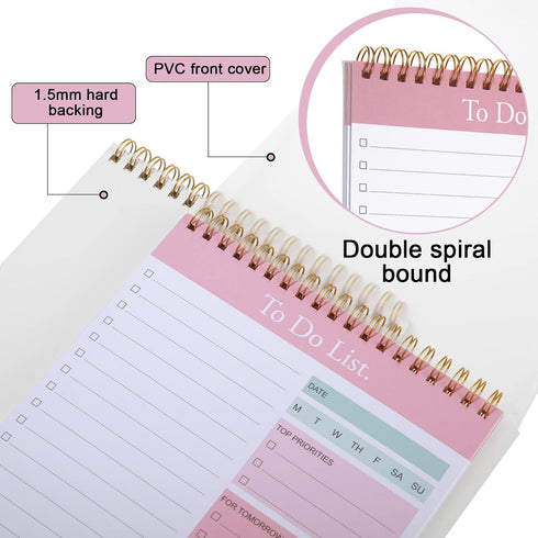 Thenshop 6 Pack Daily Planner Notepad, 6.5 x 9.8 Inches Undated 52 Sheets Paper for Work Daily To Do List Notebook