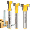 YONICO T Track T Slot Router Bit 3 Bit Set 1/4-Inch Shank
