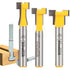 YONICO T Track T Slot Router Bit 3 Bit Set 1/4-Inch Shank