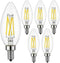 Type B/B11 E12 LED Filament Bulb, 4W/40W Equivalent 5000K Cool White Clear