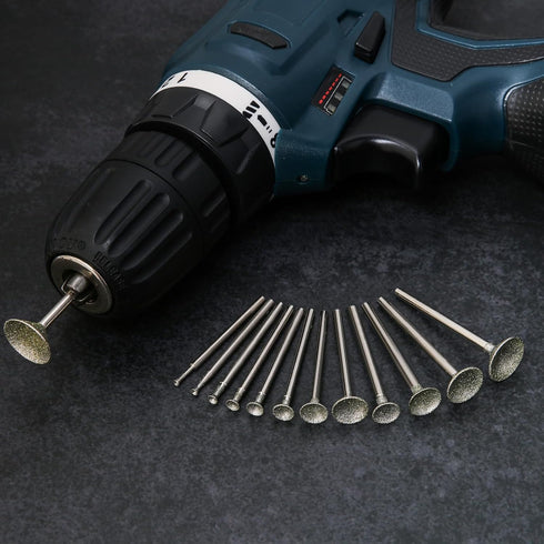 Stone Carving Set Diamond Burr Bits, 13PCS Polishing Kits Rotary Tools Accessories for Carving, Engraving, Grinding