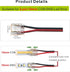 2Pin 10mm 10mm Strip & Wire Led Strip Light Connector for Width COB/SMD Single Color Led Strip