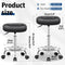 Brick Attic Rolling Stool with Wheels, PU Leather Small Office Chair with Foot Rest,Versatile Adjustable Swivel Stool