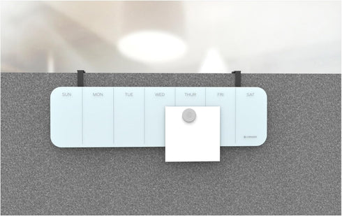 U Brands Magnetic Cubicle/Wall Glass Dry-Erase Weekly Calendar Board, 20 X 5.5 Inches, White Frosted Surface
