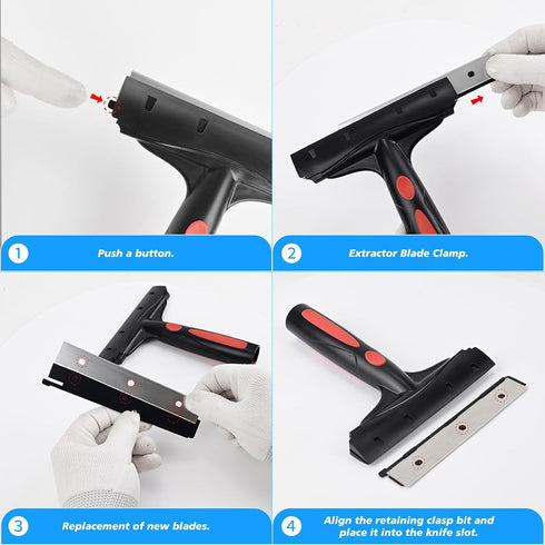 6" 10 EHDIS Razor Blade Scraper, Scraper Adhesive Remover Tool with Double-Edge Blades for Cleaning Paint, Caulk