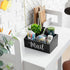 DRASTAR Mail Organizer Countertop - Wood Mail Holder with 4 Slots, Bill Organizer for Home Office