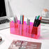 HappyDino Acrylic Pen Holder, Colored Pencil Cup Storage, Makeup Brush Holder, Thickened Version, Neon Pink