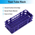 PATIKIL 40 Holes Test Tube Rack, Blue, 4Pcs Detachable Holder for Less Than 20mm Dia Tube, Suitable for Lab Experiments