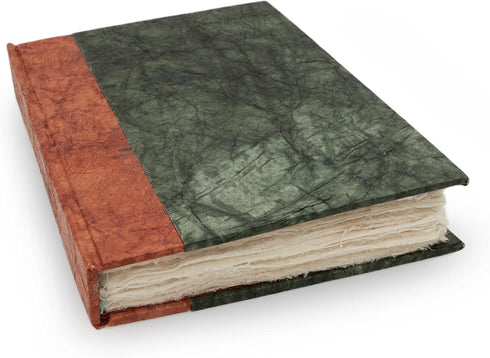 Kathmandu Valley Co. Nepali Eco Handmade Journal with Vintage Lokta Paper - Blank Writing Notebook, Deckle-edge,