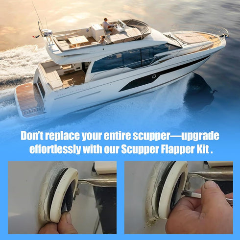 Boat Scupper Flapper Replacement Kit for FSRK-3-DP, 1/2" and 3/4" Scupper Flappers Valves (2 Pack)