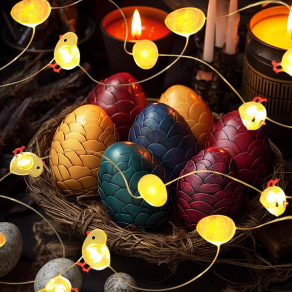 Chick and Egg Shaped String Lights Indoor, 78.74 inch Easter String Lights