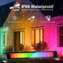 50W IP66 Dimmable RGB Wall Washer Light, RGB Light Bar LED Smart Wall Lights with Remote Control Waterproof LED Flood