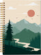 Boho Sun Mountain Spiral Notebook, 5.5x8.3, Boho Journal, Gifts for Women, Boho Office Supplies