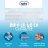 GPI - 2" x 3" - Bulk Pack of 100, 4 Mil Thick Clear Plastic Reclosable Zip Bags with Write-on White Block