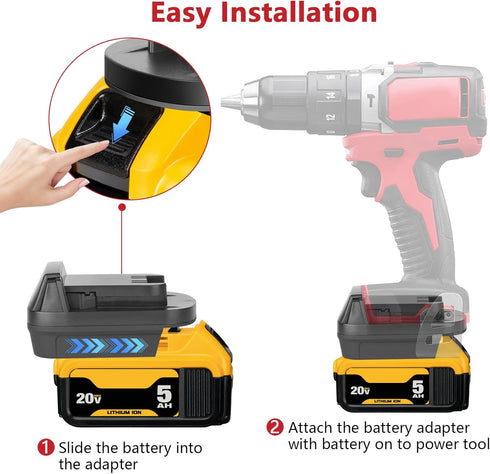 KUNLUN DL18ML Battery Converter for Dewalt to Milwaukee Battery Adapter, Convert Dewalt 20V to Milwaukee M18 18V
