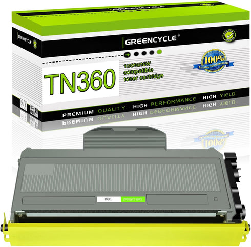 greencycle High Yield Compatible Toner Cartridge Replacement for Brother TN360 TN-360, Black
