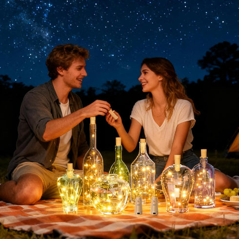 Generic Lights,20-LED 6.56FT Wine Bottle Wine Bottle Cork Lighting - Small Wedding String Lights | for Christmas