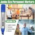 Cholemy 40 Pcs Jumbo Permanent Markers, Bulk Large Chisel Tip Quick Drying Permanent Markers for Office Teacher Supplies