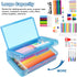 Large Capacity Plastic Pencil Box, Double Layer Pencil Case for Kids and Adults, Hard Crayon Box Storage (Blue)