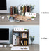 PAG Desktop Shelf Freestanding Wood Small Bookshelf, Desk Supplies Organizer and Storage Display Rack