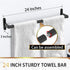 24 Inch Matte Black Towel Bar - Heavy Duty Bathroom Towel Rack, Wall Mounted Stainless Steel Single Towel Bar