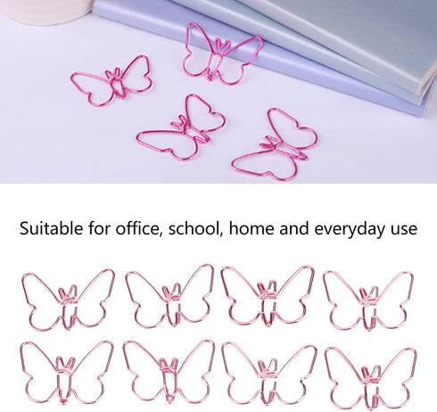 Uxsiya Metal Paperclips, 50Pcs Innovative Cute Butterflies Paperclip for School