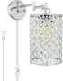 Merlight 1-Light Wall Lamp Modern Style Metal Round lampshade Decorative Dimmable Crystal E26