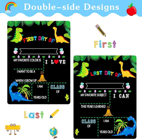 WaaHome First & Last Day of School Chalkboard Sign - 9"x12" Double Sided Board for Kids Supplies
