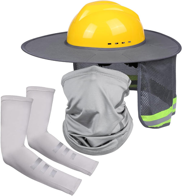 Yanwela Hard Hat Sun Shade with Full Brim Visor, Shield Your Neck from