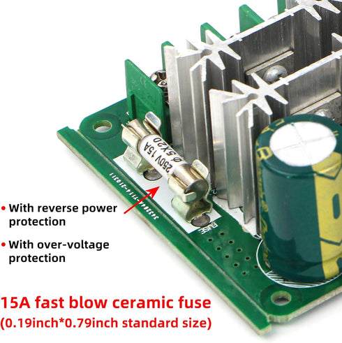 RioRand Upgraded 6V-90V 15A DC Motor PWM Speed Controller, 1PC